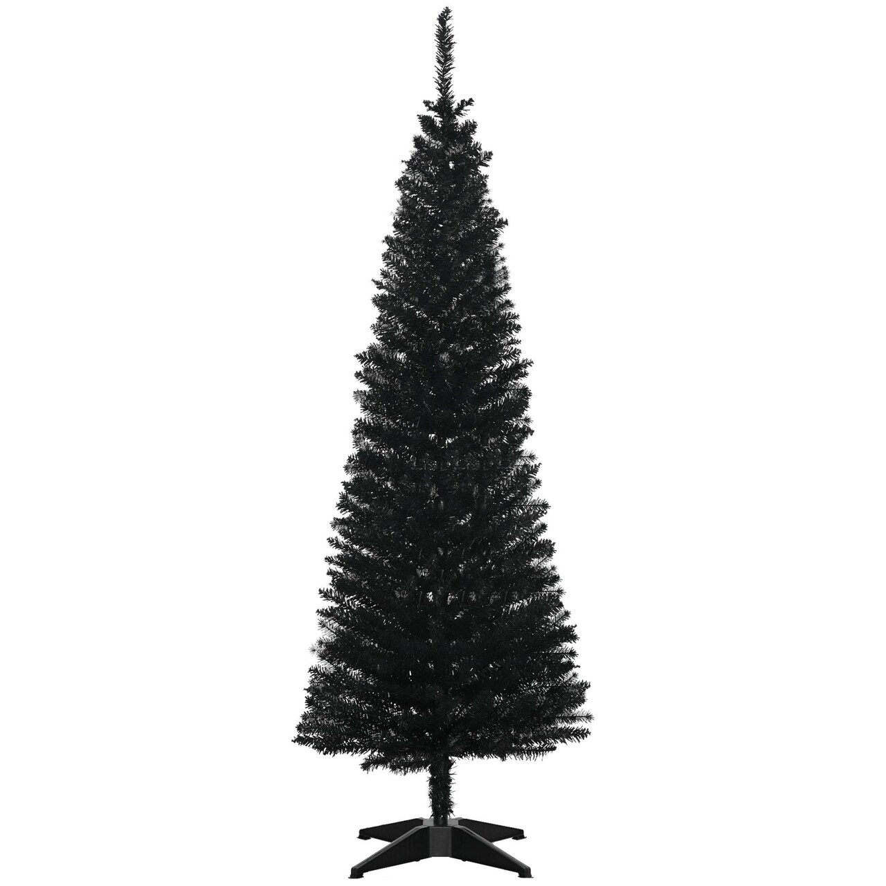 Edge Collections - 5' - Black - Slim Pencil Artificial Christmas Tree for Easy Holiday Decor - 1 Piece